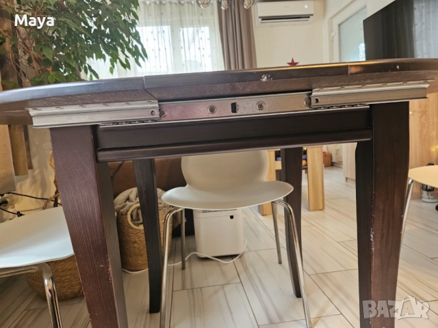 Разтегателна дървена маса , снимка 2 - Маси - 52697390