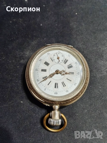 Швейцарски СРЕБЪРЕН джобен часовник 1901г.  - 6 РУБИНА -  ПРОМОЦИЯ, снимка 14 - Джобни - 48833608