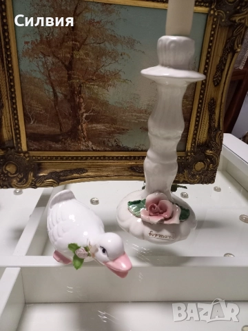 Порцеланов свещник с подарък. , снимка 4 - Декорация за дома - 52501076
