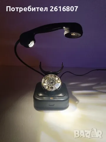 Автентичен шайбов тел. SIEMENS преработен на лампа с "летяща слушалка", снимка 4 - Лед осветление - 47941728