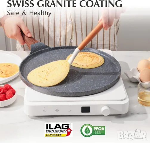 Тиган за палачинки и омлет SENSARTE Non Stick Crepe Pan, снимка 3 - Съдове за готвене - 48251108