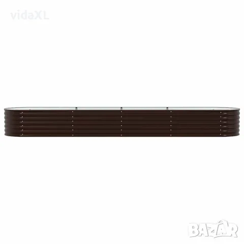 vidaXL Повдигнато легло Кафяво 400 x 80 x 44 cm Стомана, снимка 5 - Саксии и кашпи - 56147544