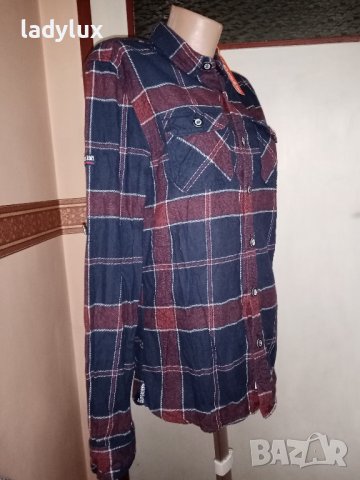 SuperDry, Оригинална Зимна Мъжка Риза, Размер М. Код 1888, снимка 4 - Ризи - 38135226