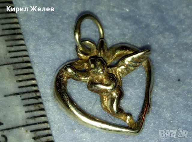 СТАРИНЕН АРТ ДЕКО СРЕБЪРЕН ПЕНДАНТ АМУРЧЕ ВИСОКА ПРОБА СРЕБРО ФИНА МАЙСТОРСКА РЪЧНА ИЗРАБОТКА 40040, снимка 3 - Антикварни и старинни предмети - 42474615