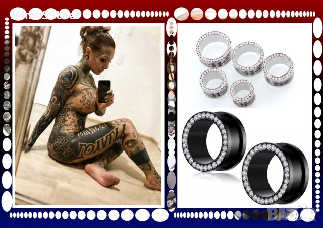 Флеш тунел разширител flesh tunnel plug earring, снимка 8 - Други - 29453213