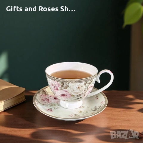 Порцеланова серия с винтидж рози, снимка 4 - Чаши - 54060064