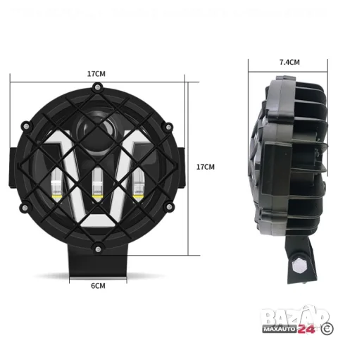 Универсален 7-инчов LED фар с мигач, снимка 2 - Аксесоари и консумативи - 55864053