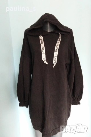 Два различни броя / 2XL / 5XL / Памучна рокля тип туника с качулка "Zara" , снимка 12 - Рокли - 37416558