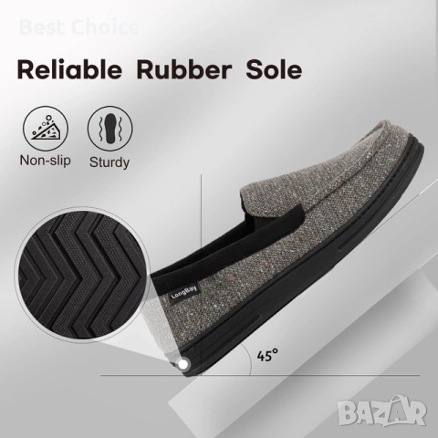 Мъжки чехли / мокасини LongBay от мемори пяна, снимка 4 - Мъжки чехли - 52508683