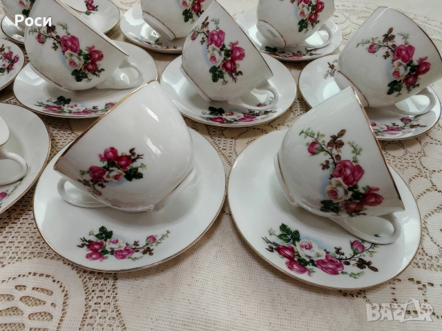 К-т чашки за кафе с позлатен кант, снимка 5 - Сервизи - 52732401