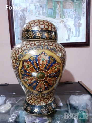 Сатцума Satsuma стара голяма ваза буркан порцелан, снимка 3 - Антикварни и старинни предмети - 53357694