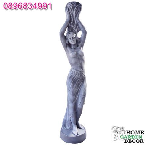 Бетонна статуя Деметра за фонтан в сиво с бяло, снимка 2 - Градински мебели, декорация  - 40694701