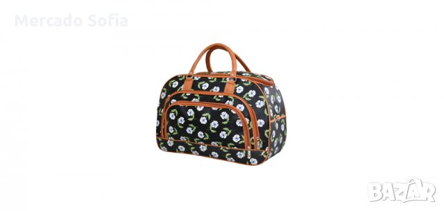 Пътна чанта 31694,Черна/Цветя