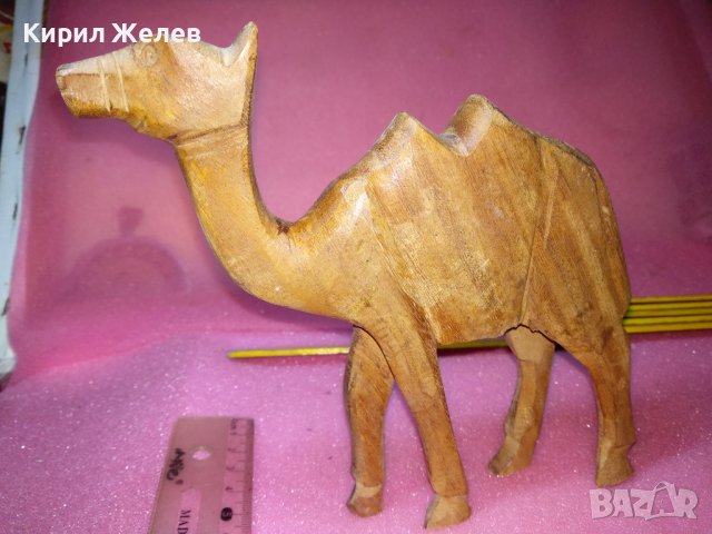 СТАРА ДЕКОРАТИВНА ДЪРВЕНА ФИГУРКА на КАМИЛА РЪЧНА ИЗАБОТКА За КОЛЕКЦИЯ УКРАСА 42869, снимка 9 - Статуетки - 44314331