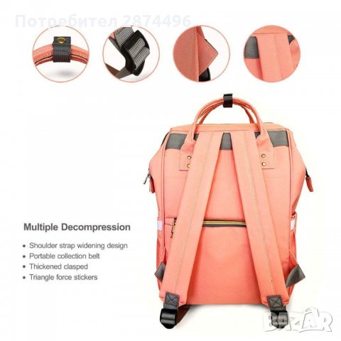 2212 Чанта раница за количка за бебешки аксесоари, снимка 18 - Кенгура и ранички - 34994834