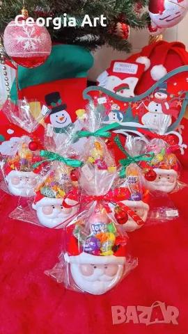 Коледна декорация с късметче в кашпа Santa, снимка 3 - Декорация за дома - 48264080