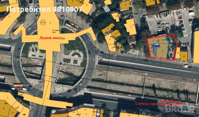 ЕДИНСТВЕН ПО РОДА СИ! Ъглов парцел на самият Лъвов мост!, снимка 2 - Парцели - 54356438