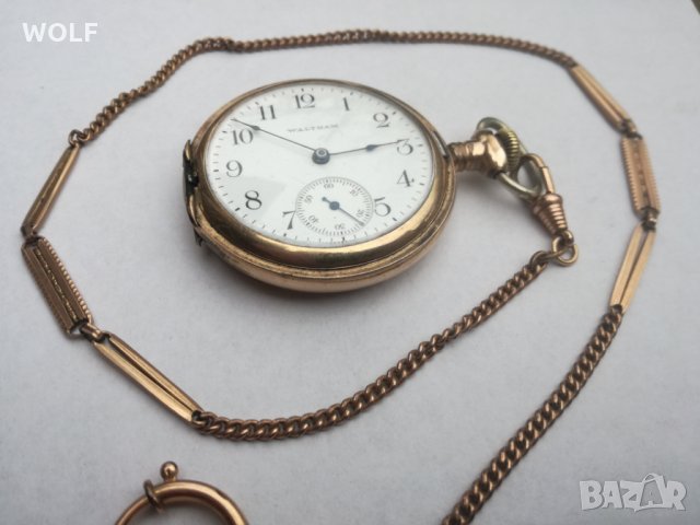  American Waltham USA 15jewels 1915г позлатен маркиран джобен часовник, снимка 7 - Антикварни и старинни предмети - 31037880