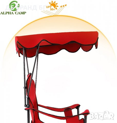 ПРОМОЦИЯ Сгъваем къмпинг стол със сенник и с чанта за съхранение E01CC-501 RED, снимка 4 - Къмпинг мебели - 35095414
