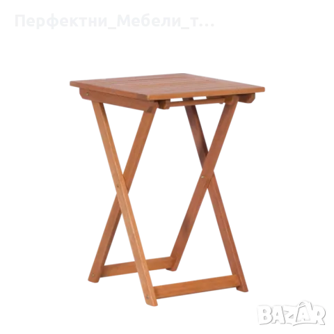 Дървен градински комплект-маса 90см.,маса 130/75,маса 75/75см и сгъваеми столове, снимка 6 - Градински мебели, декорация  - 47406165