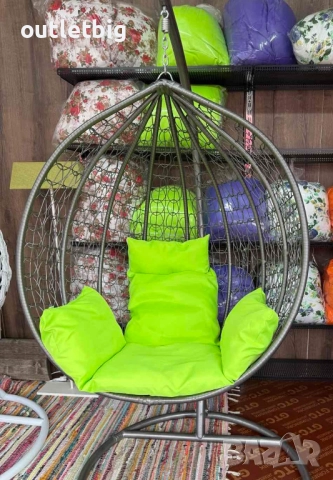Люлка градинска висяща люлка тип гнездо,яйце–Промоция, снимка 6 - Градински мебели, декорация  - 52243334