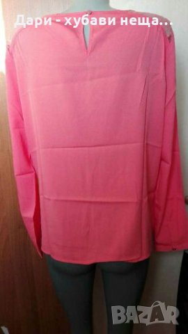 Блуза с дантела, в цвят корал🍀❤M/L,L❤🍀арт.166, снимка 3 - Блузи с дълъг ръкав и пуловери - 37250786