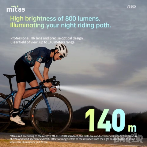 Предна SMART LED фар светлина за велосипед IGPSPORT VS1800, 800 lm, Bluetooth, USB-C, снимка 12 - Аксесоари за велосипеди - 54191380