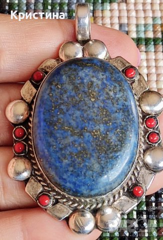 Уникална масивна висулка с Лазурит , снимка 5 - Колиета, медальони, синджири - 37918964