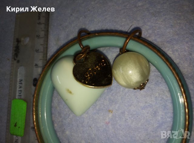 ЕФЕКТНА ДВОЙНА ВИНТИДЖ - АРТ ГРИВНА със СЪРЧИЦА и ПЕРЛИЧКА - БРОНЗ и СИНТЕТИКА 38859, снимка 11 - Гривни - 42116737