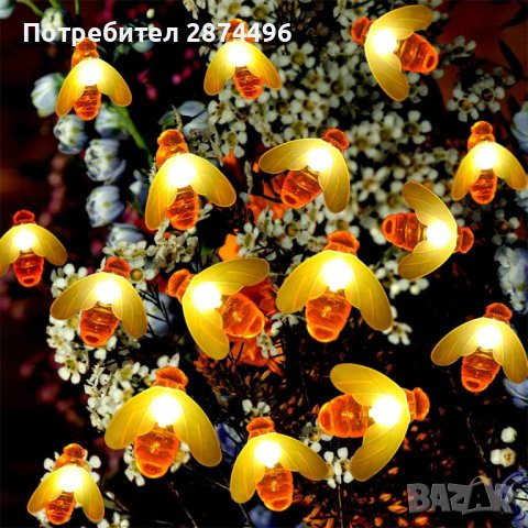 3702 Градински лампички във форма на пчели със соларен панел, снимка 8 - Соларни лампи - 37875357