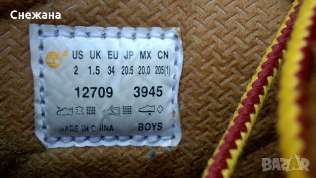 Кожени боти-ДЕЦА Timberland Premium 34 запазени, изолация Primaloft, снимка 5 - Детски боти и ботуши - 29270214