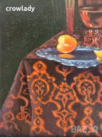 Ева Богданова Димитрова Натюрморт Уникална миниатюра 1990те години , снимка 6 - Картини - 47874731