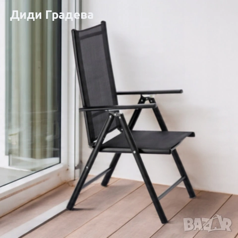 Сгъваем стоманен стол с регулиране на облегалката - издръжливост и елегантен дизайн, снимка 9 - Столове - 53921628