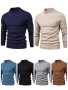 Елегантен мъжки топъл пуловер със средно деколте, 6цвята - 023, снимка 1 - Пуловери - 42553566