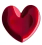 Декоративна чиния в формата на сърце, Червен, 35,5x33 см., снимка 1