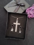 Колие със кръст и обеци, снимка 2