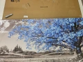 73x146 см Голяма картина на платно с вътрешна рамка, Синьо дърво на живота, hyidecorart, снимка 7