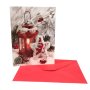 4190 Голяма поздравителна картичка за Коледа и Нова Година, с червен плик, снимка 1 - Ученически пособия, канцеларски материали - 42770122
