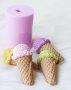 3D Фуния Фунийка с топка сладолед цилиндър силиконов молд форма фондан гипс свещ декор, снимка 1 - Форми - 38266921