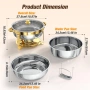 Комплект за бюфет WARMOUNTS 6L Gold Chafing Dish, 2 броя, кръгли съдове за затопляне с капак, снимка 9