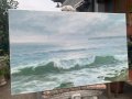 А.Панагонов морски пейзаж БОЛАТА(край Калиакра), снимка 1 - Картини - 33857672