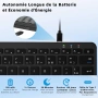 Мини безжична Bluetooth клавиатура AZERTY – френска подредба, USB-C, черна, снимка 6