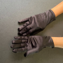 Елегантни къси черни сатенени ръкавици 23 см 7053, снимка 6