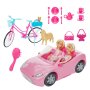  Розова играчка кабриолет с 2 манекени кукли Bike & Dog, снимка 1