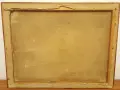 Репродукция стара българска картина масло платно Лов на лъвове 1920-1940г старинна картина, снимка 7