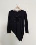 Дамска черна асиметрична блуза с дълъг ръкав в размер S, снимка 1 - Блузи с дълъг ръкав и пуловери - 35249097