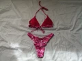 Нов комплект розов дамски бански от две части с принт сърчица р-р XS, S, M, L , снимка 5