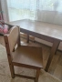 Дървена детска маса и стол масив, снимка 2