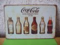 Метална табела Кока Кола Coca Cola бутилки 1899-1957 история, снимка 1