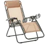 Градински сгъваем шезлонг,шезлонг за плаж с поставка за чаша и телефон, снимка 6